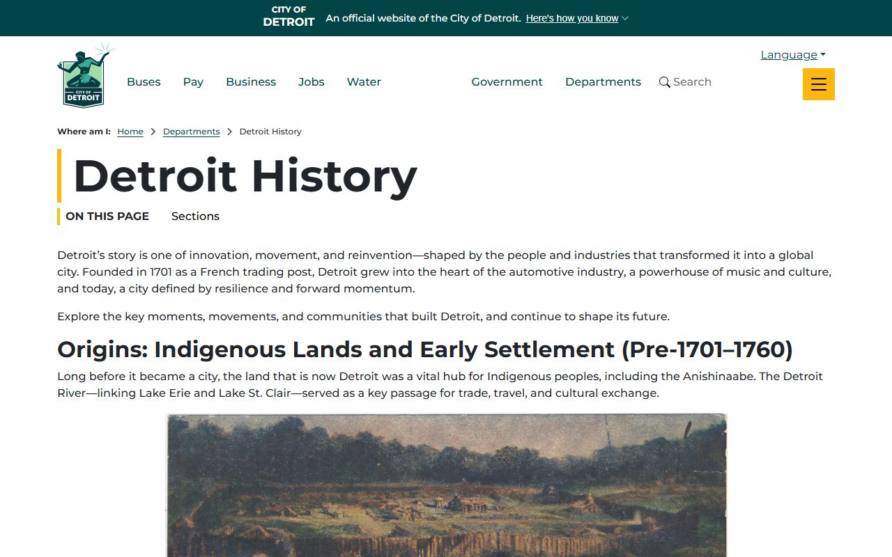 Wayne County Court history tied to Detroit's official history page